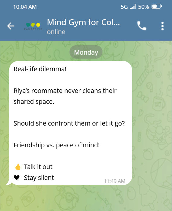 Monday Telegram Screenshot