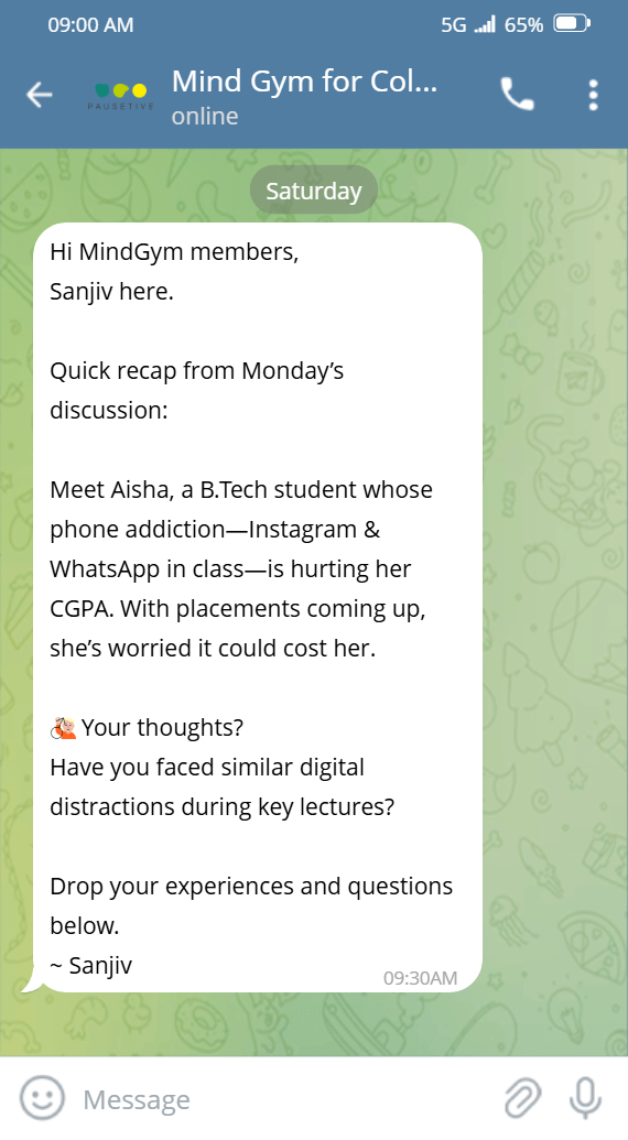 Saturday Telegram Screenshot
