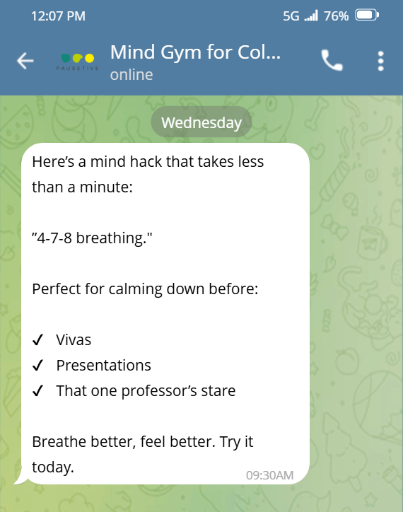 Wednesday Telegram Screenshot